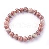 Natural Plum Blossom Jasper Beads Stretch Bracelets BJEW-F380-01-B08-2