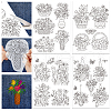 4 Sheets 11.6x8.2 Inch Stick and Stitch Embroidery Patterns DIY-WH0455-003-1