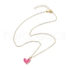 Alloy Enamel Heart Pendants Necklaces NJEW-JN04772-01-4