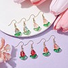 4 Pairs 4 Colors Tulip Flower Lampwork Dangle Earrings EJEW-JE05526-S-4