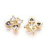 Brass Micro Pave Cubic Zirconia Charms KK-N261-94C-G-2