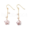 Mother's Day Jewellery Star Natural Pearl Dangle Earrings EJEW-E303-07G-1
