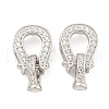 925 Sterling Silver Micro Pave Clear Cubic Zirconia Fold Over Clasps STER-U001-22P-1