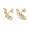 Star Brass Micro Pave Clear Cubic Zirconia Cartilage Earrings EJEW-L289-01G-02-1