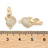 Brass Micro Pave Cubic Zirconia Fold Over Clasps KK-E107-02G-3