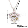 Brass Colorful Cubic Zirconia Heart-shaped Pendant Necklaces PR0180-1-1