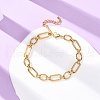 304 Stainless Steel Oval Link Chain Anklets AJEW-A057-12G-1