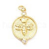 Brass Micro Pave Clear Cubic Zirconia Pendants ZIRC-L091-082G-1