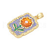 Brass Enamel Pendants KK-U068-13D-01G-2