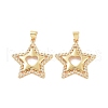 Brass Micro Pave Cubic Zirconia Pendants ZIRC-P106-39G-2