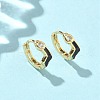 Brass Micro Pave Clear Cubic Zirconia Hoop Earrings EJEW-A132-12G-2
