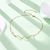 304 Stainless Steel Wave Shape Link Chain Necklaces for Women NJEW-S439-08G-1