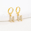 Brass Micro Pave Clear Cubic Zirconia Hoop Earrings FS-WGAF6E5-15-1
