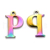 Ion Plating(IP) 304 Stainless Steel Alphabet Charms STAS-H122-P-M-1