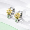 Brass Micro Pave Clear Cubic Zirconia Hoop Earrings EJEW-H158-19A-GP-1