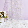 Leaf Pattern Nylon Embroidery Mesh Fabric DIY-WH0580-17-4