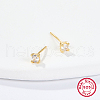 Golden Sterling Silver Micro Pave Cubic Zirconia Stud Earring XN7792-4-1