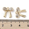 Brass Micro Pave Clear Cubic Zirconia Charms X-KK-G491-29G-3