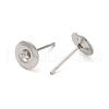 Non-Tarnish Flat Round 201 Stainless Steel Stud Earring Findings STAS-Q315-08P-2