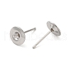 Flat Round 201 Stainless Steel Stud Earring Findings STAS-Q315-08P-2