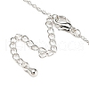 Bowknot with Teardrop Cubic Zirconia Pendant Necklace with Brass Cable Chains NJEW-F316-02P-3