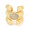 Oval Clear Cubic Zirconia Open Cuff Ring X-RJEW-L121-039G-2