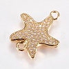 Brass Micro Pave Cubic Zirconia Links ZIRC-I018-10A-G-NR-1