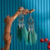 Alloy Rhinestone and Feather Dangle Earrings FS-WGBDF6F-09-1