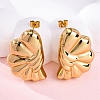 Flower 304 Stainless Steel Stud Earrings for Women EJEW-A125-71G-1