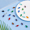 100Pcs 10 Colors Glass Pendant PALLOY-GO00015-5