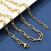 304 Stainless Steel Paperclip Chain Necklaces for Women Men NJEW-G161-01G-1