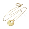 Flat Round 304 Stainless Steel Pendant Necklaces NJEW-M096-05G-2