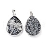 Natural Snowflake Obsidian Pendants X-G-G900-01P-13-2