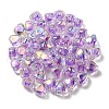 UV Plating Rainbow Iridescent Acrylic Beads OACR-F004-05F-3