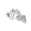 Rack Plating Brass Heart Stud Earrings for Women EJEW-Q780-11P-2