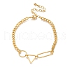 Geometry  Brass Charm Bracelets for Women BJEW-L696-102G-1