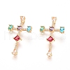 Brass Micro Pave Cubic Zirconia Pendants ZIRC-G152-47G-1