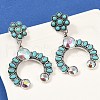 Alloy Synthetic Turquoise Dangle Stud Earrings EJEW-U053-09A-AS-3