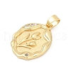 Brass Pave Cubic Zirconia Pendants KK-U062-51G-2