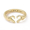 Brass Heart Claddagh Open Cuff Ring RJEW-A010-01LG-1