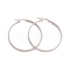 Tarnish Resistant 201 Stainless Steel Big Hoop Earrings with 304 Stainless Steel Pins for Women EJEW-E146-07P-B-1