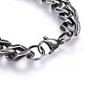 304 Stainless Steel Curb Chains Bracelets BJEW-E346-05AS-3