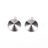 Non-Tarnish 201 Stainless Steel Pendant Rhinestone Settings X-STAS-N0014-04P-2