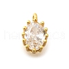 Brass Micro Pave Cubic Zirconia Charms KK-B131-12G-1