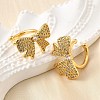 Brass Micro Pave Clear Cubic Zirconia Cuff Earrings EJEW-K309-06G-1
