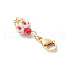 Glass Seed Beaded Pendant Decorations HJEW-MZ00188-01-4