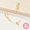 3 Pc 3 Style 925 Sterling Silver Lighting Dangle Hoop Earrings & Cubic Zirconia Stud Earrings EJEW-F317-36G-2