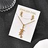 Star 201 Stainless Steel Pendant Necklaces & Stud Earrings Sets for Women SJEW-Q025-02G-1