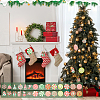  Christmas Wooden Pendant Decorations and Paper Flag Banners AJEW-NB0006-09-5