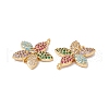 Rack Plating Brass Micro Pave Colorful Cubic Zirconia Pendants ZIRC-C040-26G-3